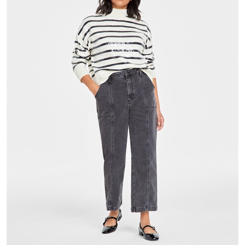Macys On 34th Women's Utility Slim Wide Ankle Jeans plus size 16 98% cotton
